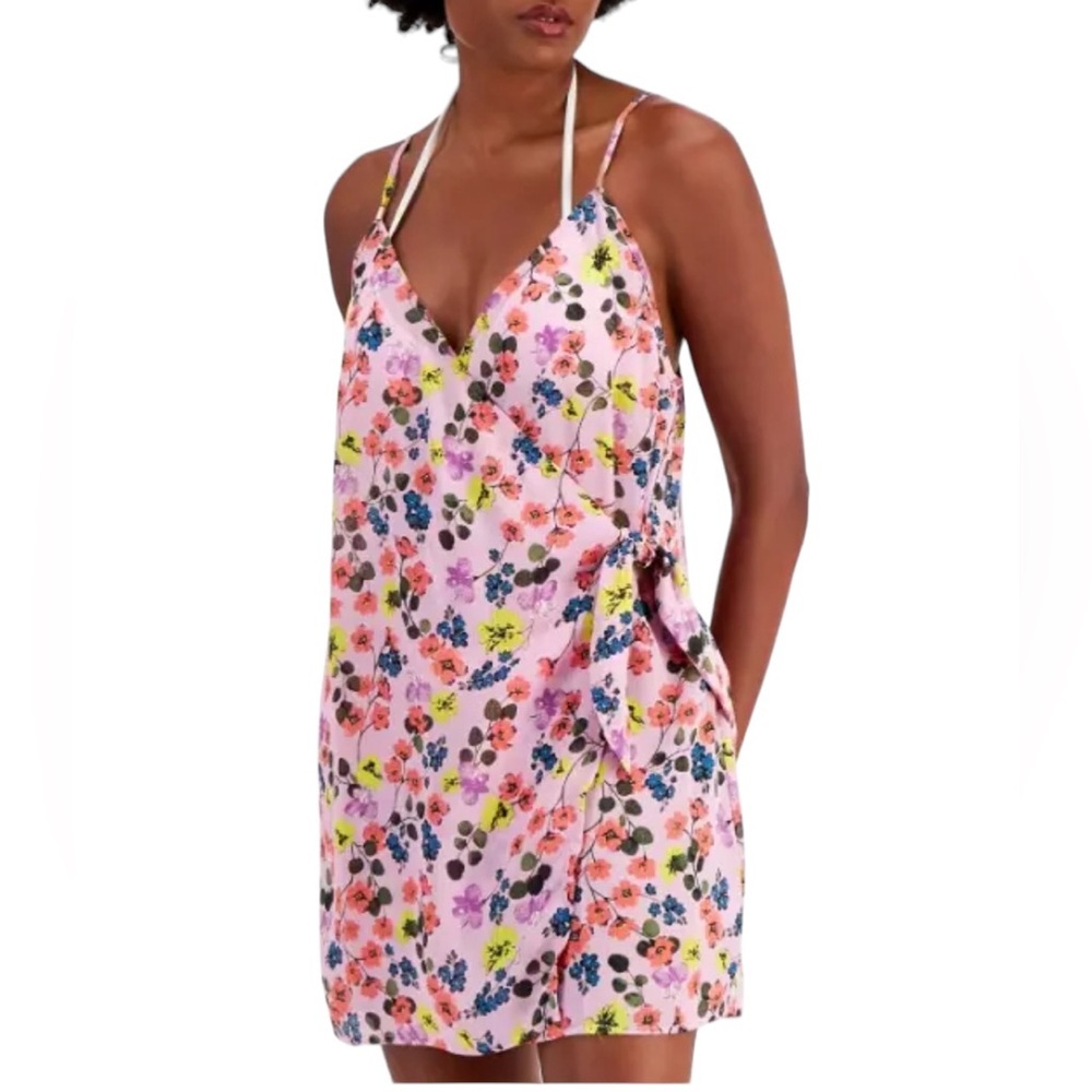 Miken Junior's Tie Front Faux Wrap swim coverup XS NWT.